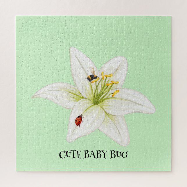 Red Ladybug Rosa Lily Blume individuelle Name (Vertikal)