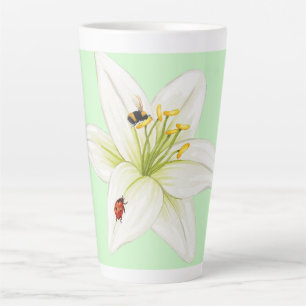 Red Ladybug Rosa Lily Blume individuelle Name Milchtasse
