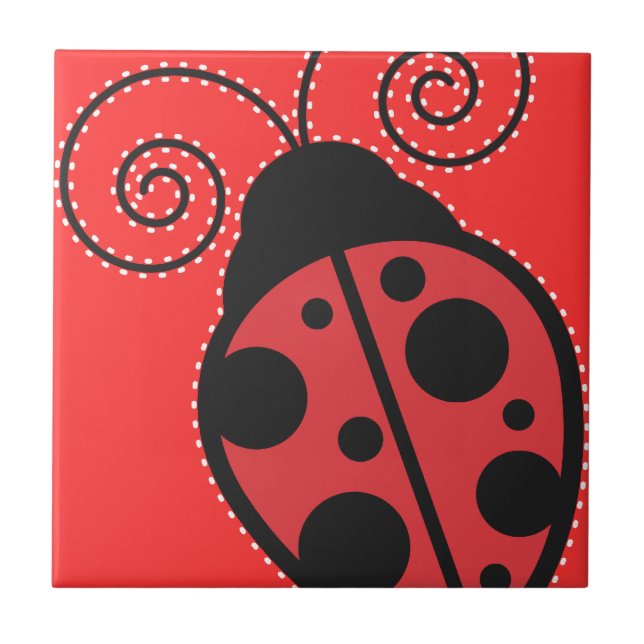 Red Ladybug Trivet Tile Fliese (Vorderseite)