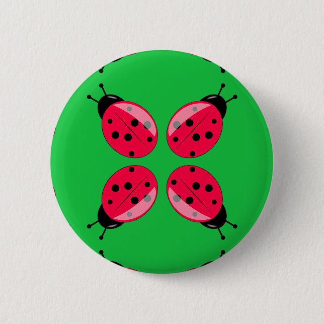Red Ladybugs Button (Vorderseite)