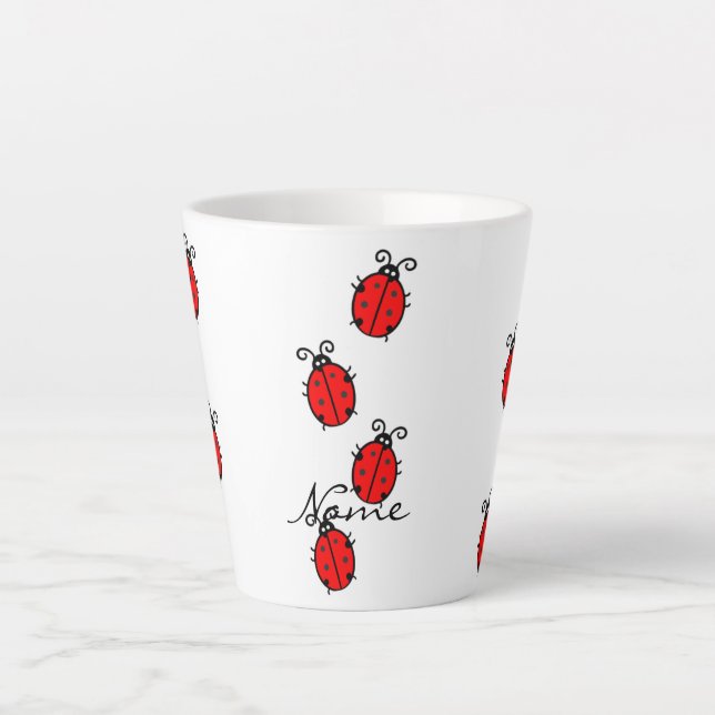 Red Ladybugs Crawling Thunder_Cove Milchtasse (Vorderseite)