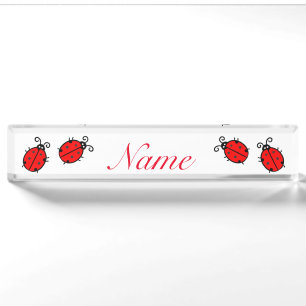 Red Ladybugs Crawling Thunder_Cove Namensplakette