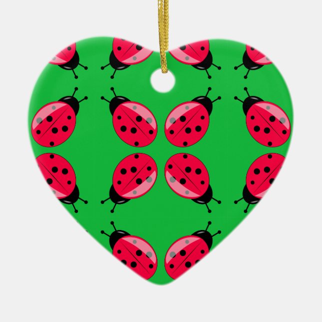 Red Ladybugs Keramikornament (Vorne)