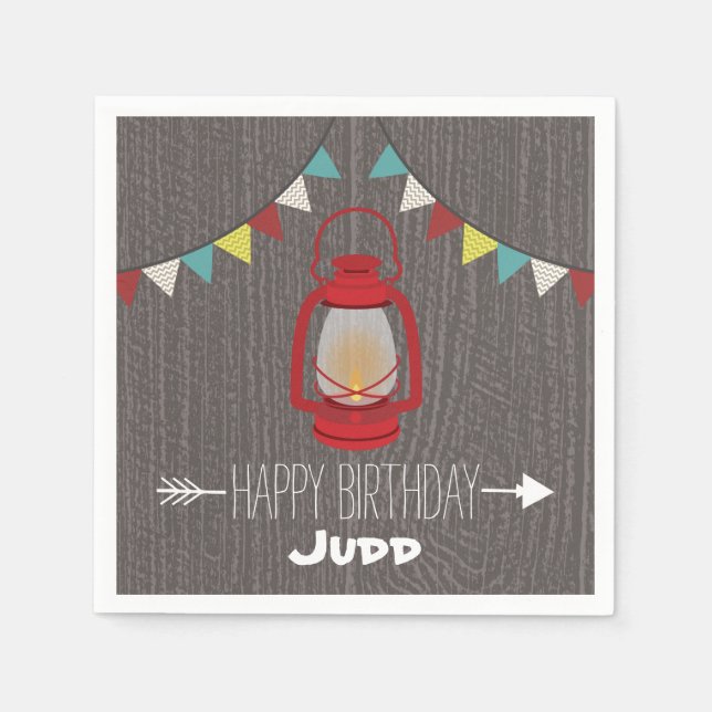 Red Lantern Birthday Napkins Serviette (Vorderseite)