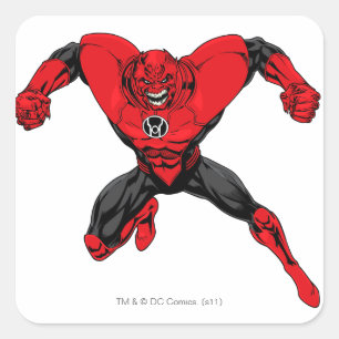 Red Lantern Corps - Rage Jump 1 Quadratischer Aufkleber