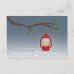 Red Lantern Outdoor Abend Hochzeit im Herbst R.S.V RSVP Karte