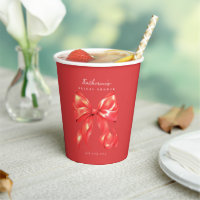 Red Large Bow Brautparty Paper Cup