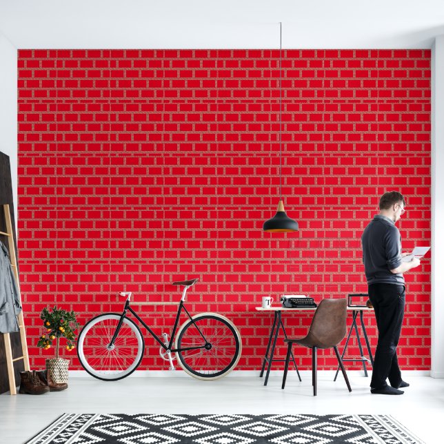Red Lattice Geo Tapete (Wohnbereich)