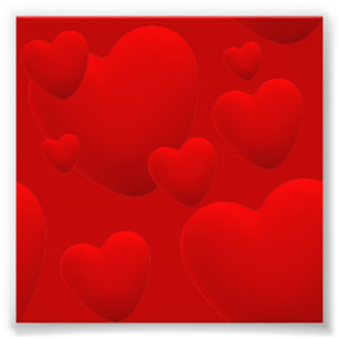 RED LAYERED 3D HEARS LIEBE MOTIVIEREND SWEETHEART FOTODRUCK