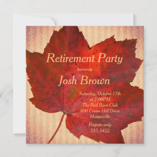 Red Leaf Fall Retirement Party Einladung
