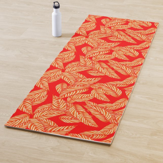Red Leaf Print Yoga Mat Yogamatte (Beispiel)