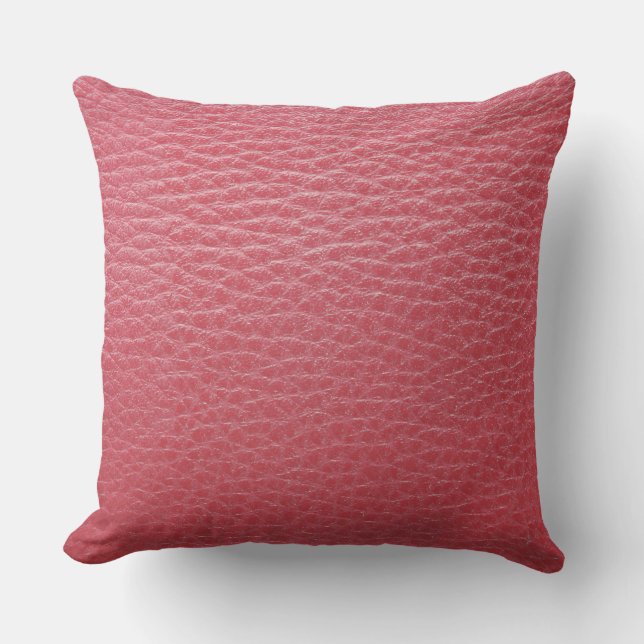 Red Leather Look Druckkissen Kissen (Vorderseite)