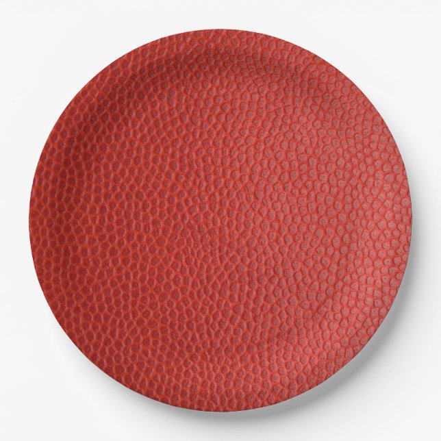 Red Leather Texture Pappteller (Vorderseite)