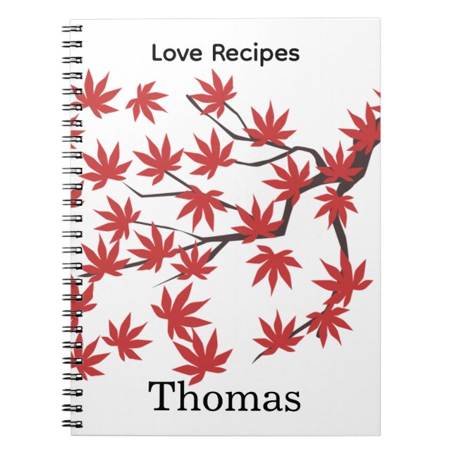 Red Leaves Recipe Spiral Notebook  Notizblock (Vorderseite)