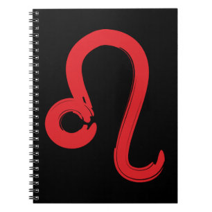 Red LEO Zodiac Signatur Juli August Geburtstag Ast Notizblock