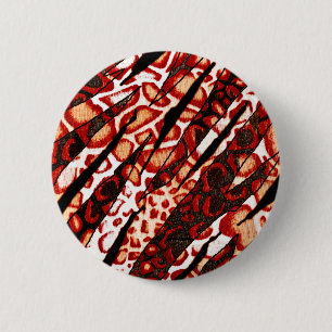 Red Leopard Camouflage Button