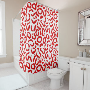 Red Leopard Pattern Duschvorhang