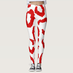 Red Leopard Pattern Leggings
