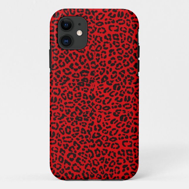 Red Leopard Print Iphone 5S Fall Case-Mate iPhone Hülle (Rückseite)
