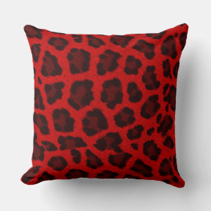 Red Leopard Print Kissen