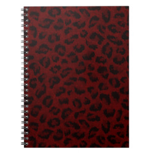 Red Leopard Print Spiral Notebook Notizblock