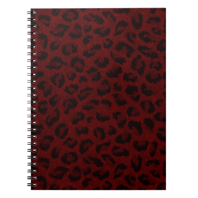 Red Leopard Print Spiral Notebook Notizblock (Vorderseite)