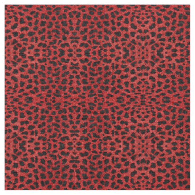 Red Leopard Print Stoff (Nahaufnahme)
