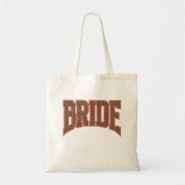 Red + Leopard Print Varsity BRIDE Tragetasche