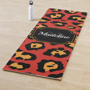 Red Leopard Print Yogamatte