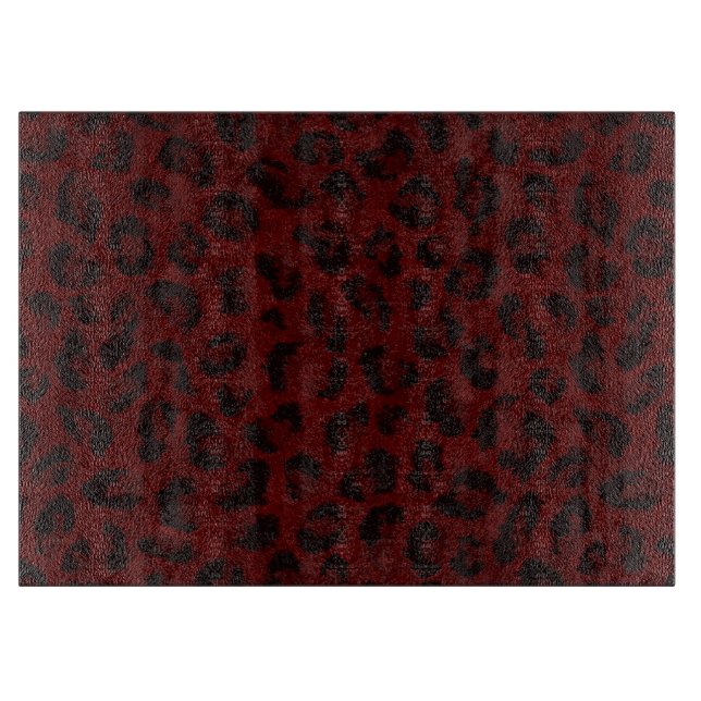 Red Leopard Skin Cutting Board Schneidebrett (Vorderseite)