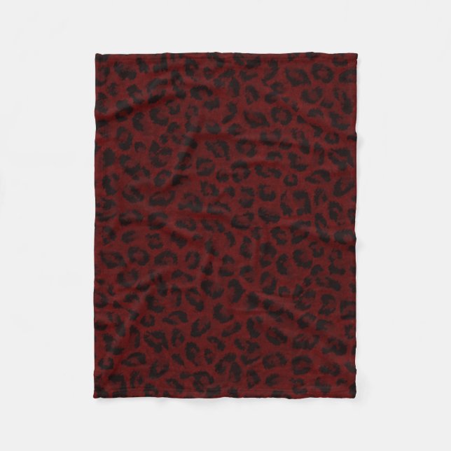 Red Leopard Skin Fleece Blanket (Vorderseite)