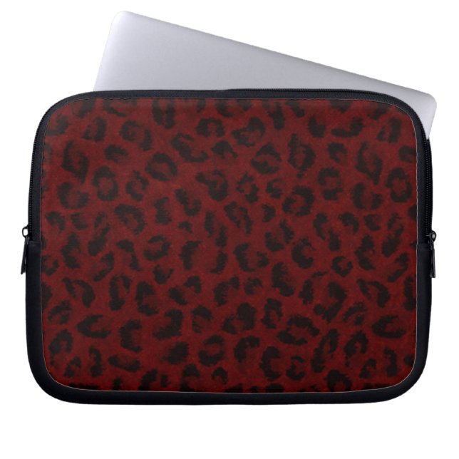 Red Leopard Skin Laptop Sleeve (Vorderseite)