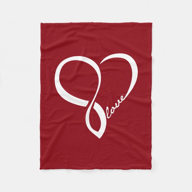 Red Liebe Heart Fleece Blanket (Vorderseite)