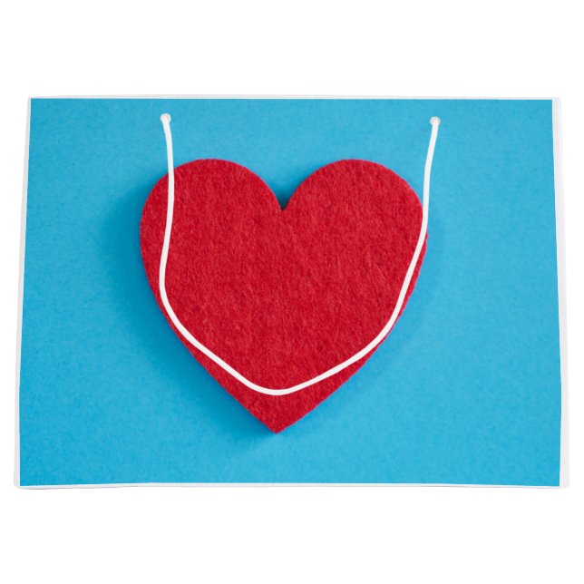 Red Liebe Heart Große Geschenktüte (Vorderseite)