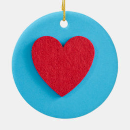 Red Liebe Heart Keramik Ornament