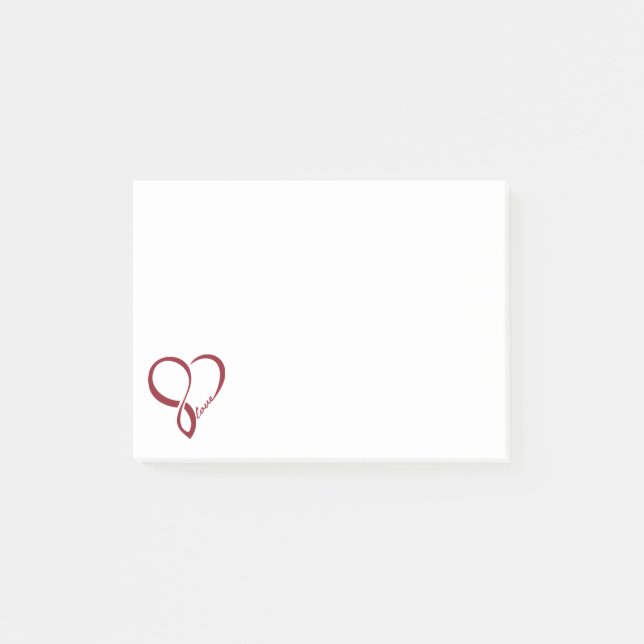 Red Liebe Heart PostIt Notizen (Vorderseite)