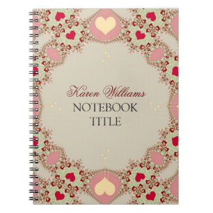 Red Liebe Hearts Pastel Lace Notebook Notizblock