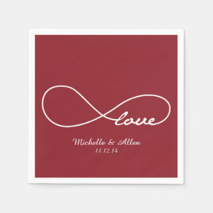 Red Liebe Unfinity Wedding Party Paper Napkins Set Serviette