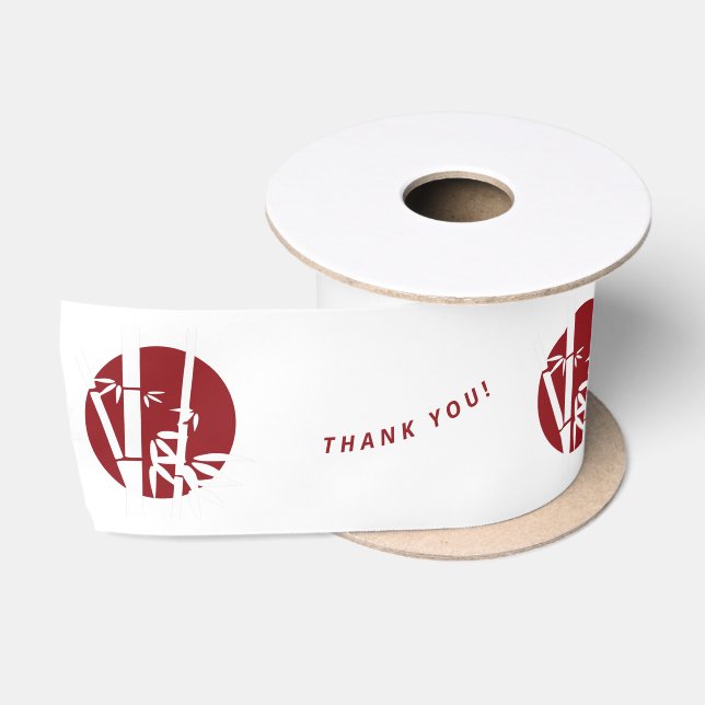 Red Life Coach Custom Logo & Text Vielen Dank Satinband (Spule)