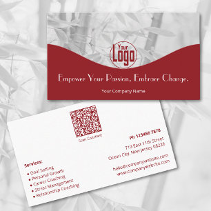 Red Life Coach Services Company Business Card Treuekarte