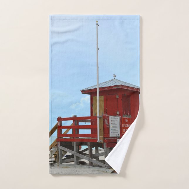 Red Lifeguard Tower No Lifeguard Handtuch (Handtuch)