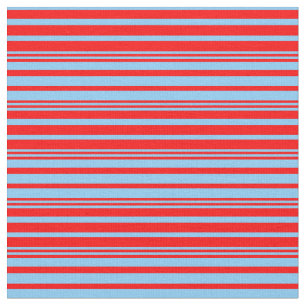 Red & Light Sky Blue Lines Stoff