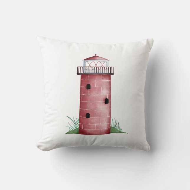 Red Lighthouse Pillow Kissen (Vorderseite)