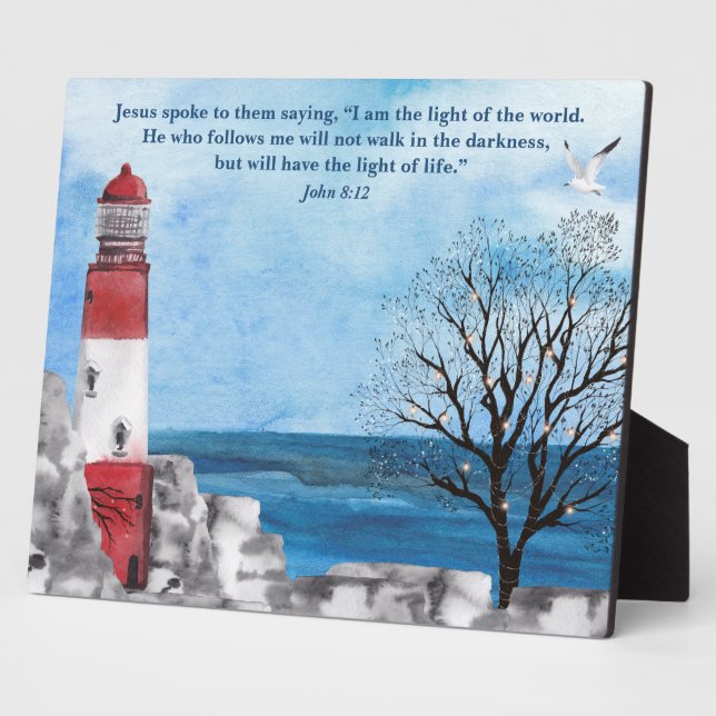 Red Lighthouse Scripting Aquarellfarben Fotoplatte (Seite)