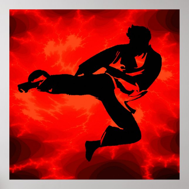 Red Lightning Poster von Martial Arts Man (Vorne)