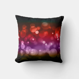 Red, Lila & Brown Bokeh Circles Design Kissen