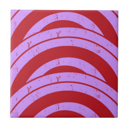 Red Lila Half Circle Japanische Wave Geometric Fliese