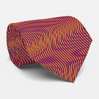 Red Lila Yellow Abstrakt Trippy Wavy Psychedelic Krawatte