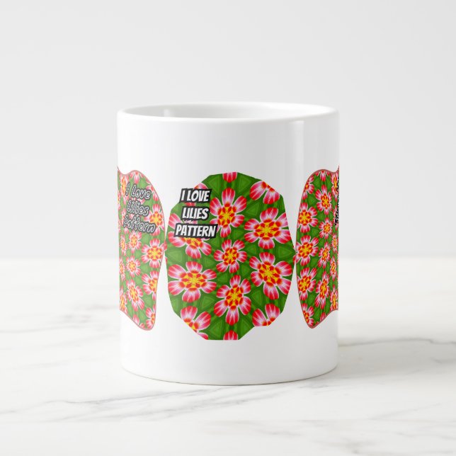 Red Lilies Pattern Jumbo-Tasse (Vorderseite)