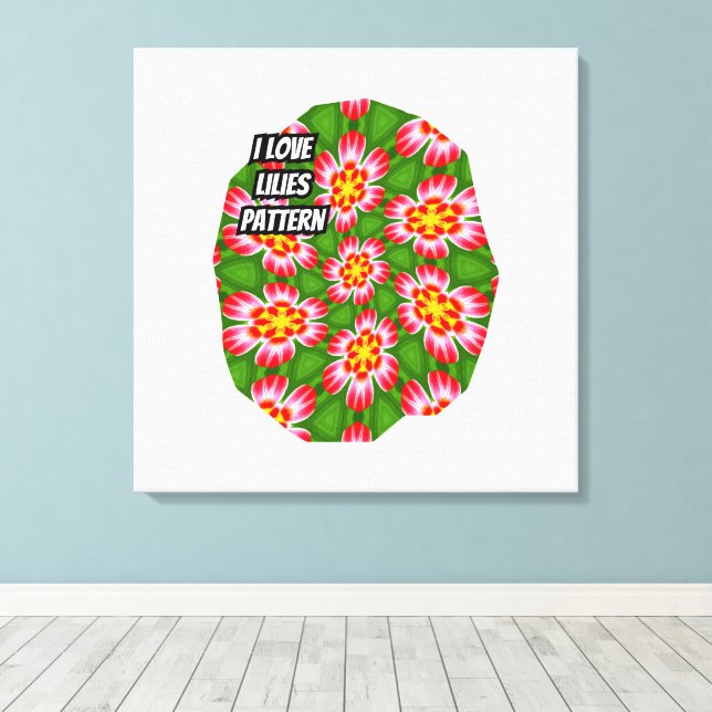 Red Lilies Pattern Leinwanddruck (Insitu (Holzboden))